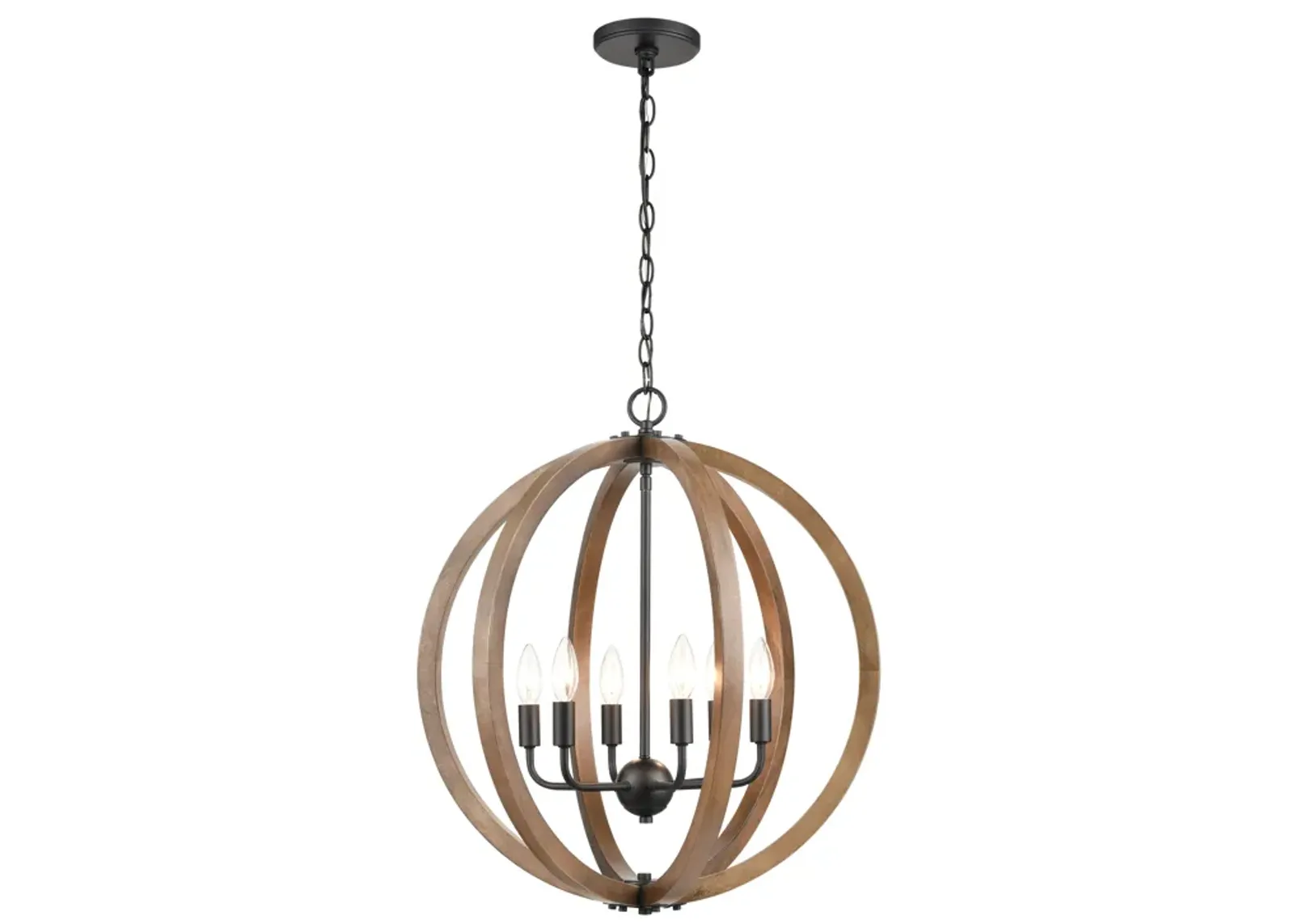 Barrow 22" Wide 6-Light Chandelier - Matte Black