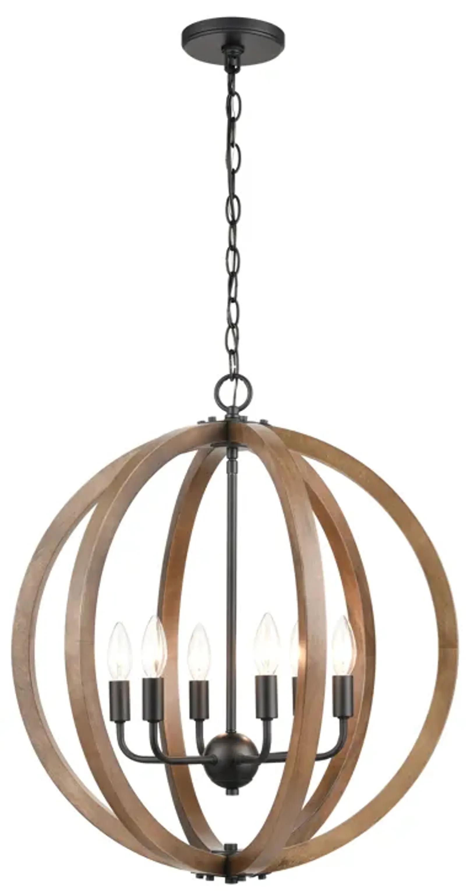 Barrow 22" Wide 6-Light Chandelier - Matte Black