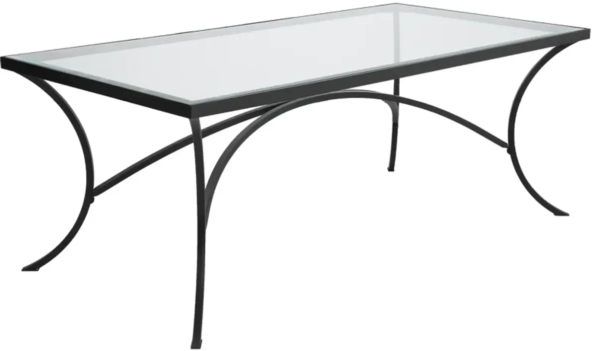 Alayna Black Metal & Glass Coffee Table