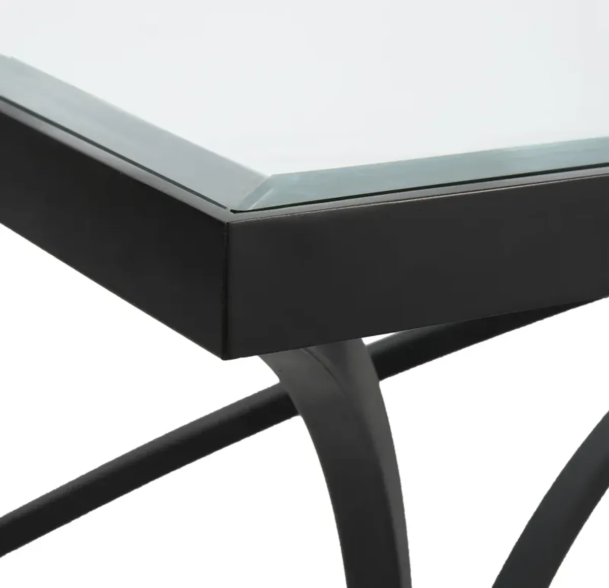 Alayna Black Metal & Glass Coffee Table