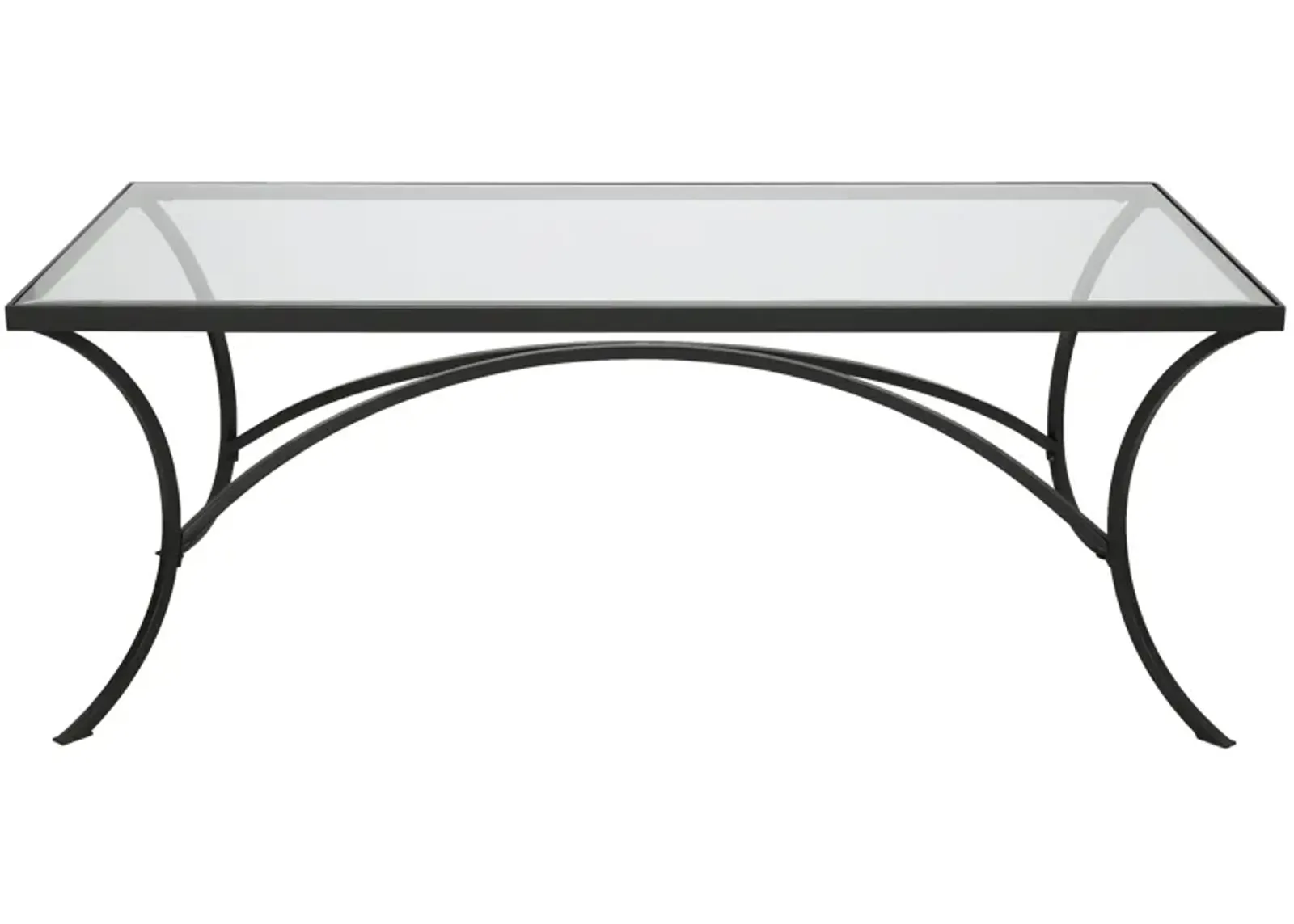 Alayna Black Metal & Glass Coffee Table