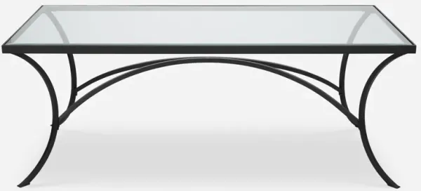 Alayna Black Metal & Glass Coffee Table