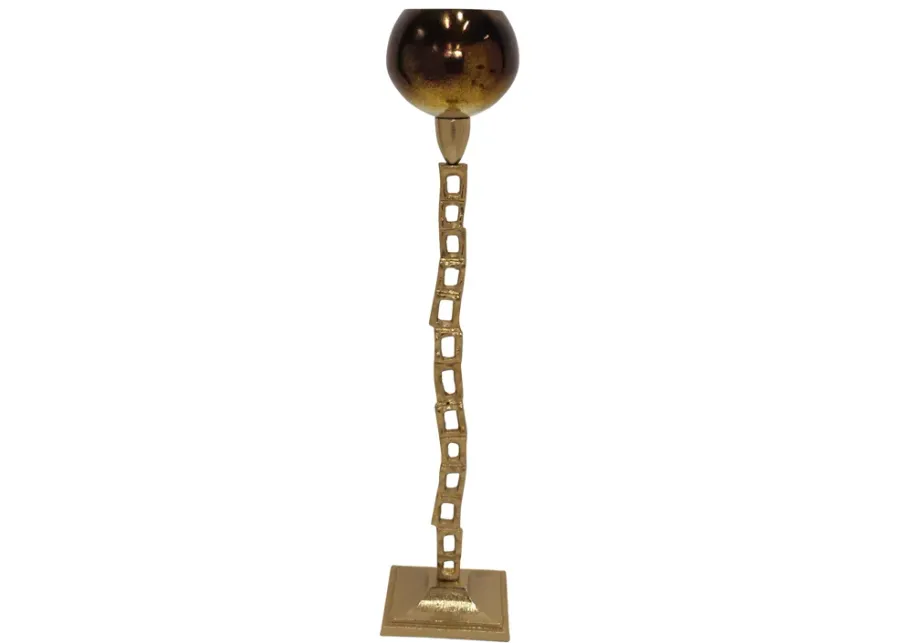 Metal, 24" Tealight Holder W/ Base, Gold