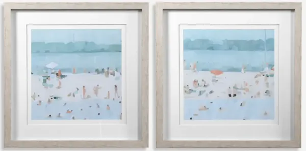 Sea Glass Sandbar Framed Prints, Set/2