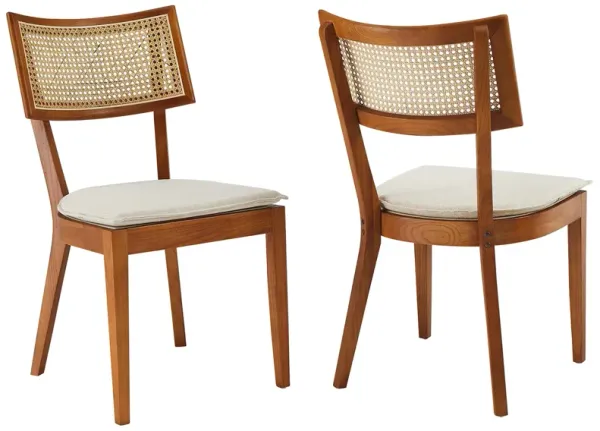 Caledonia Fabric Upholstered Wood Dining Chair Set of 2 by Modway