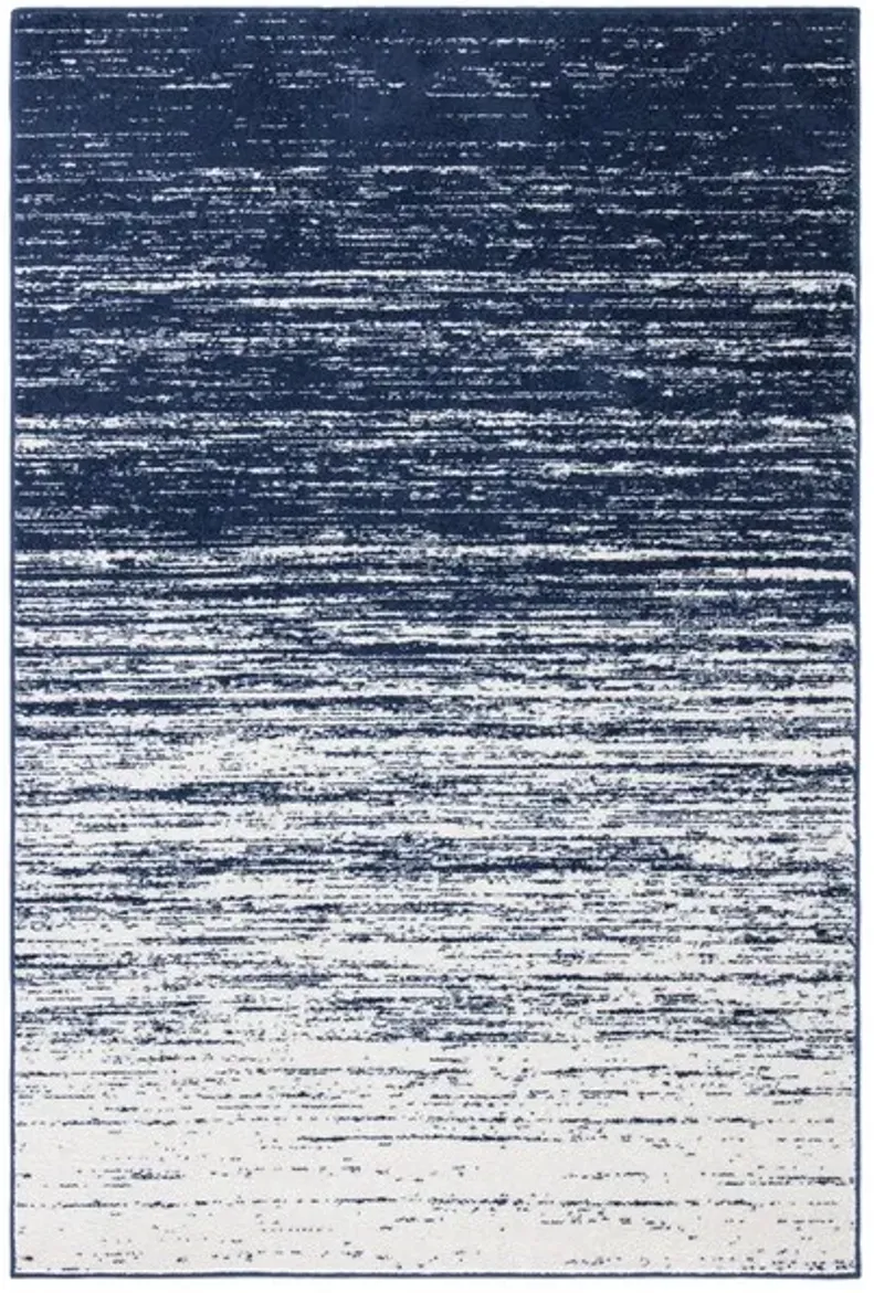 Adirondack Contemporary Navy / Ivory 10' X 14' Powerloomed Rug