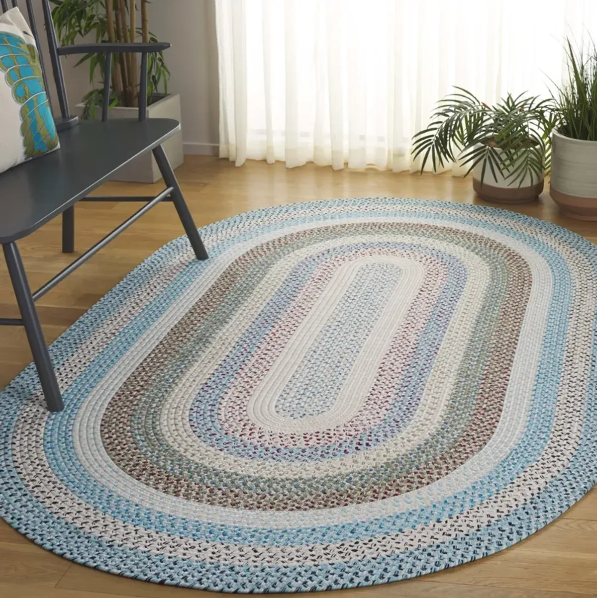 BRAIDED Hand Woven 5' x 8' Oval area rug