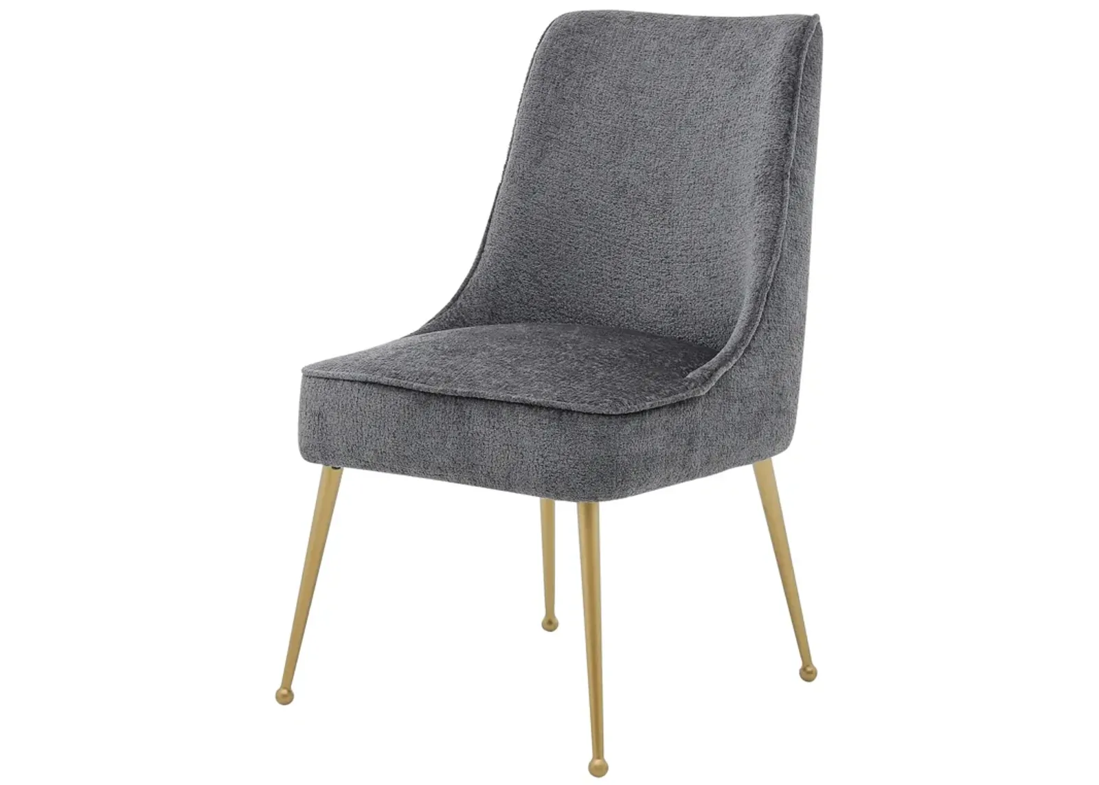 Cedric  Fabric Dining Side Chair Gold Legs, Opus Gray