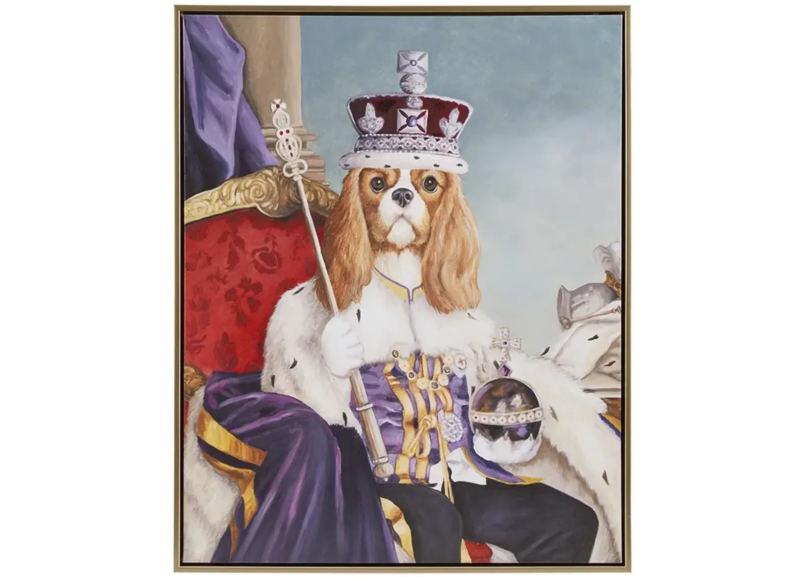 Pet Portrait King Charles Spaniel III Framed Canvas Wall Art