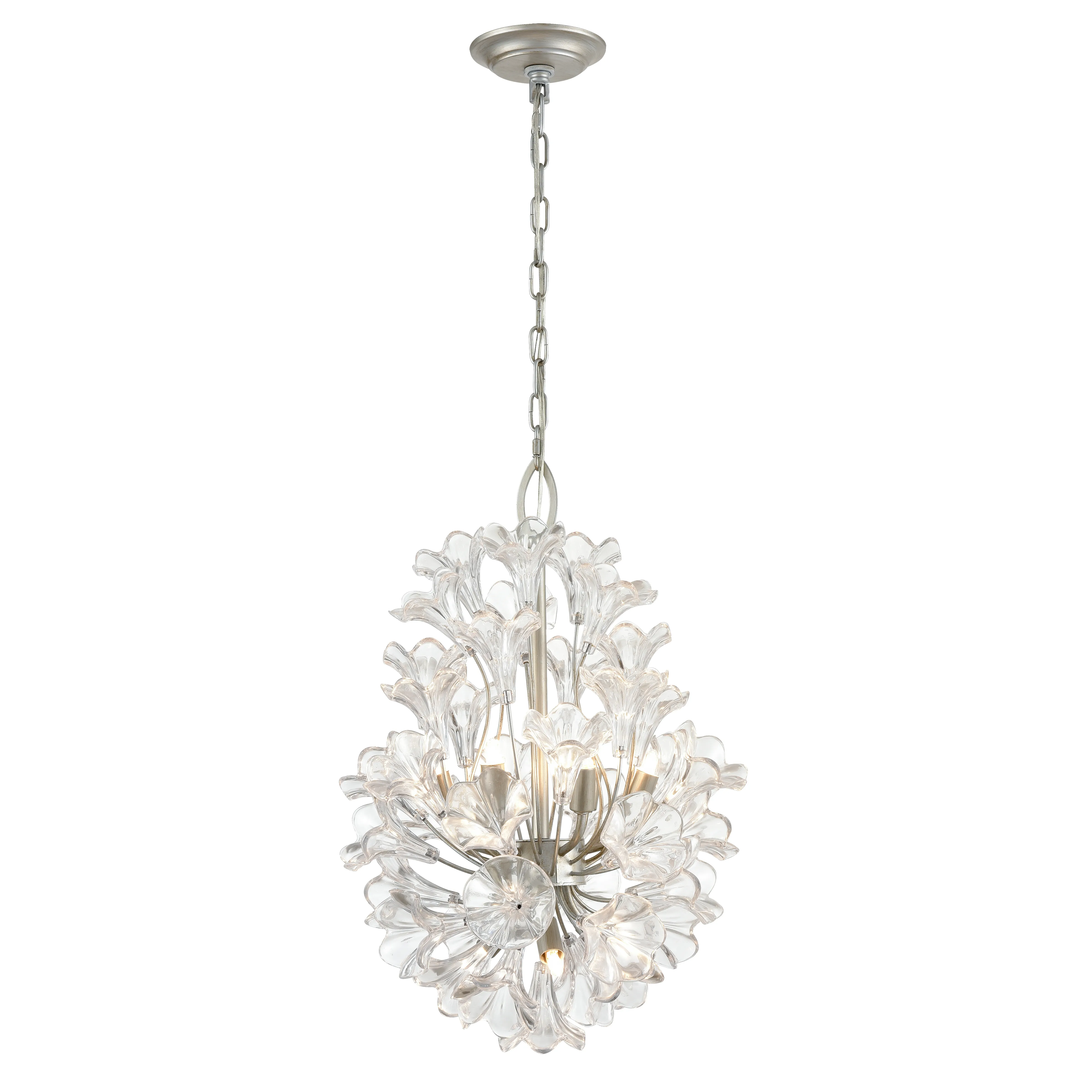 Celene 15" Wide 9-Light Chandelier - Aged Silver