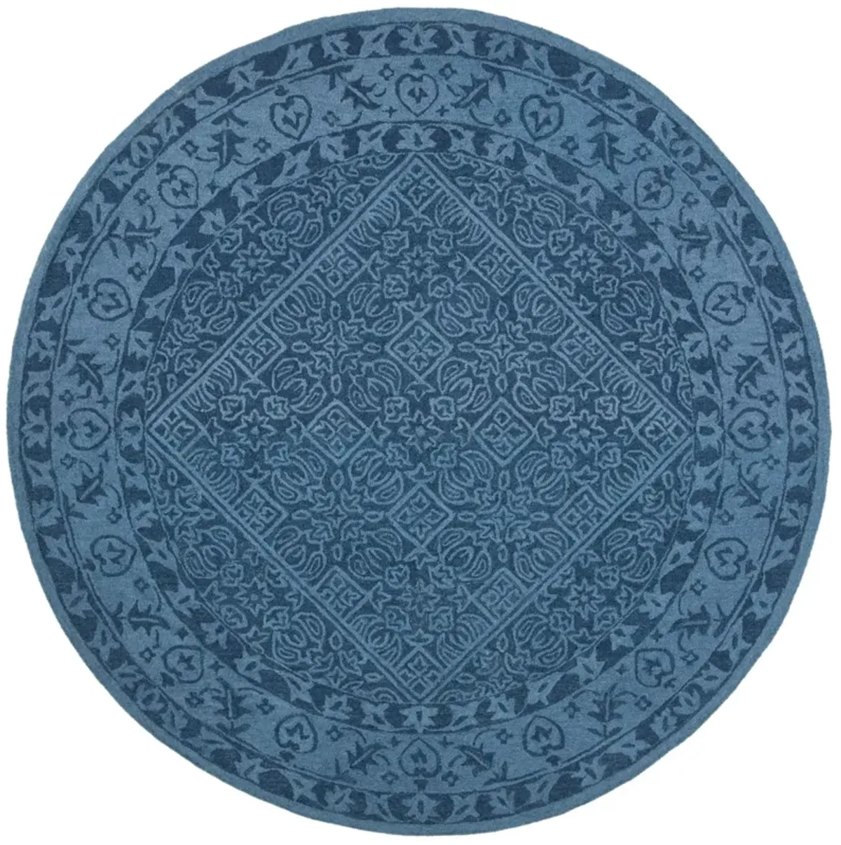 DIP DYE 151 NAVY BLUE 3' x 3' Round Round Rug