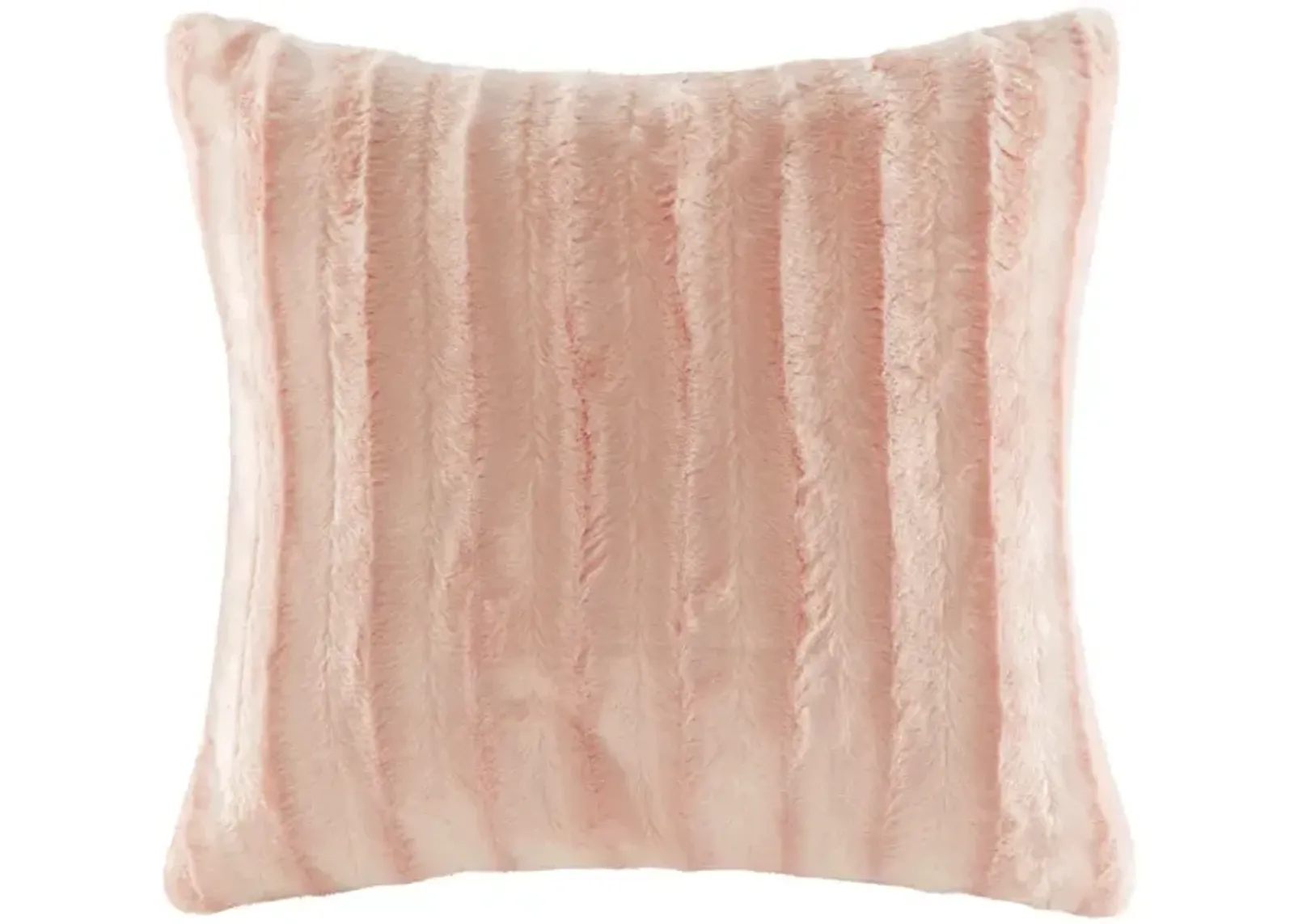 Madison Park Duke Blush Faux Fur Square Pillow