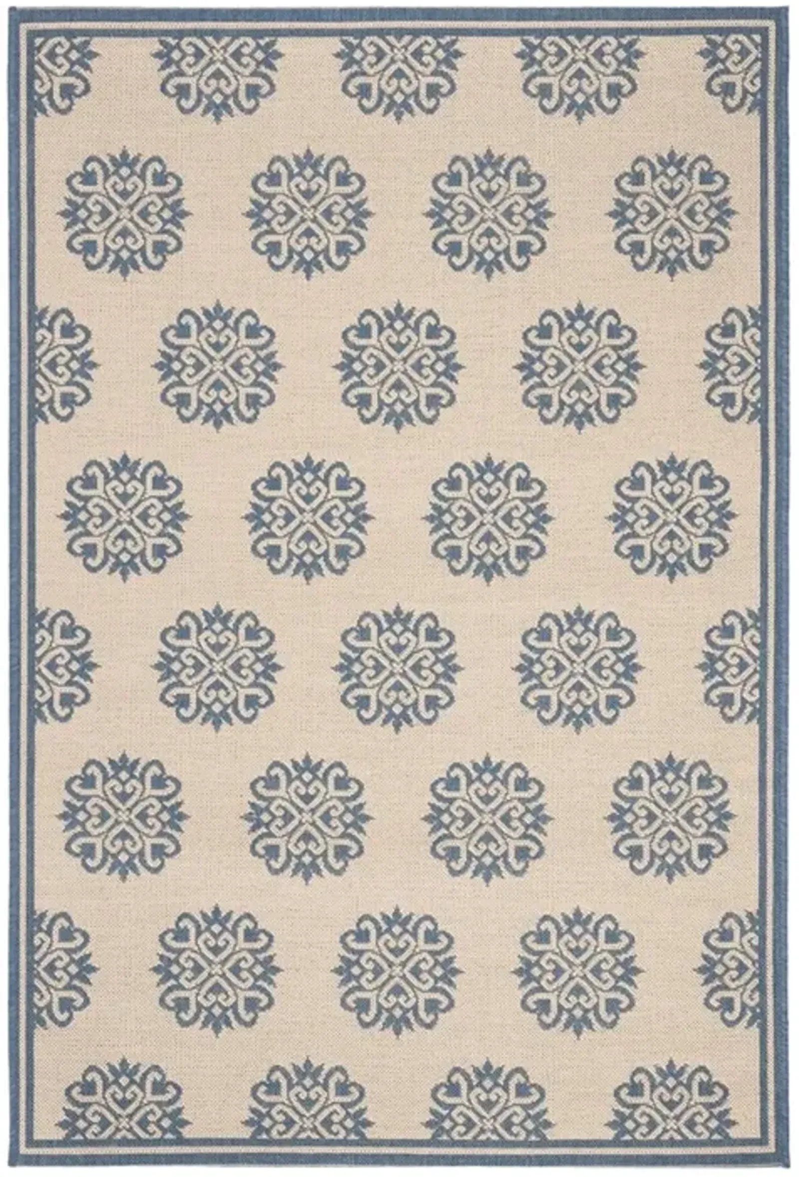 LINDEN 181 Collection LND181M-4 Blue / Creme 4' X 6'