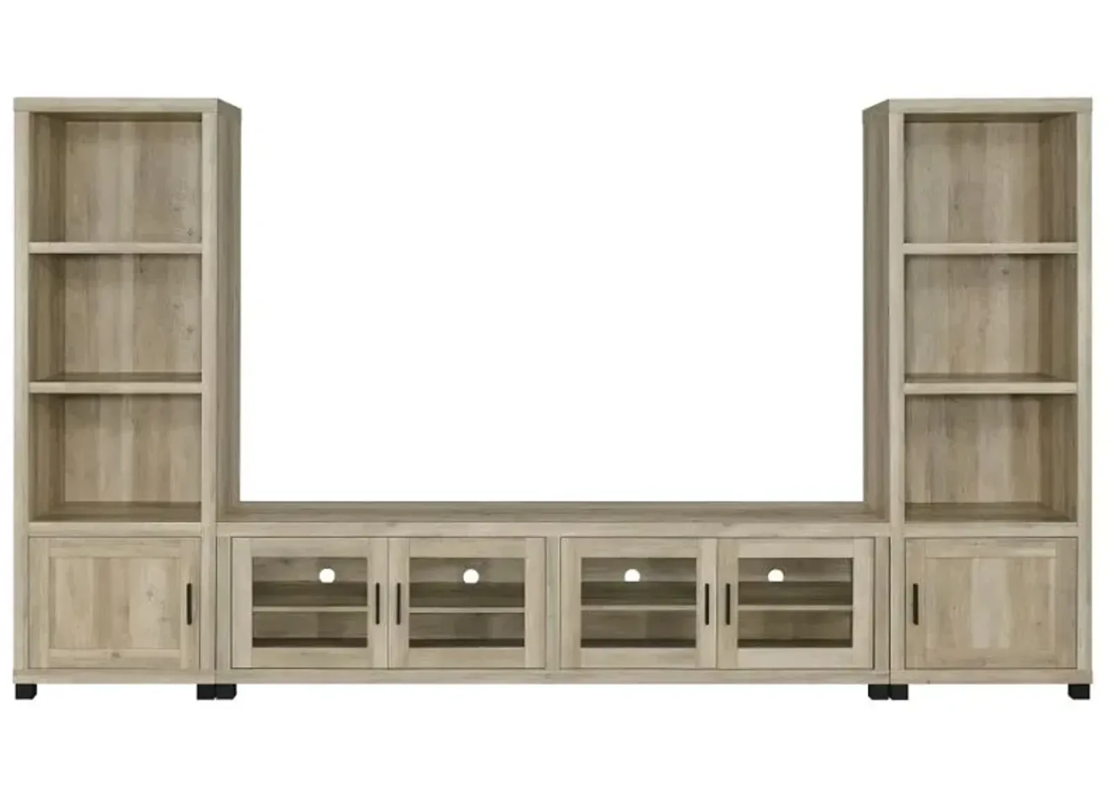 Sachin 3-piece Entertainment Center With 79" TV Stand Antique Pine