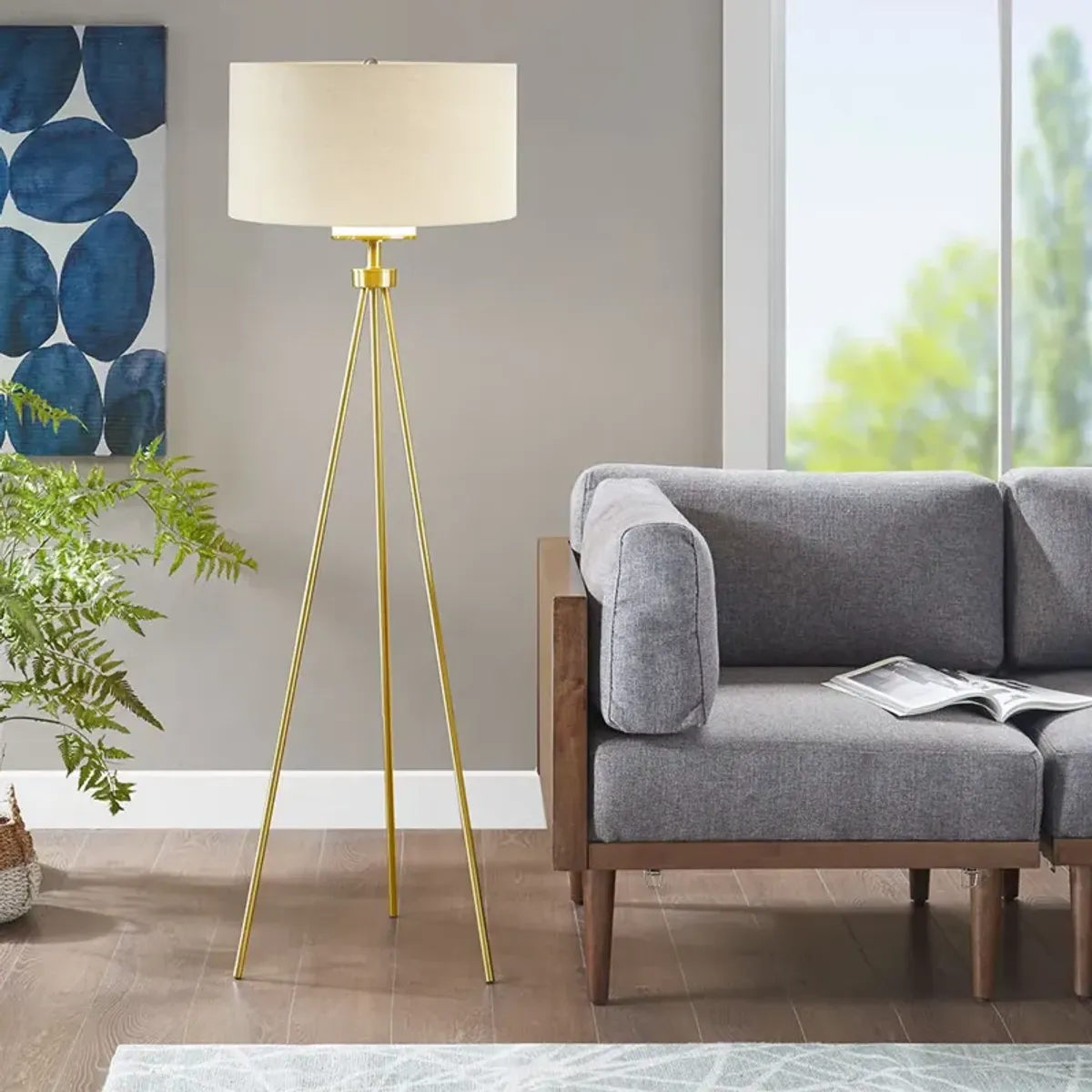 INK+IVY Pacific Tripod Floor Lamp with Shade