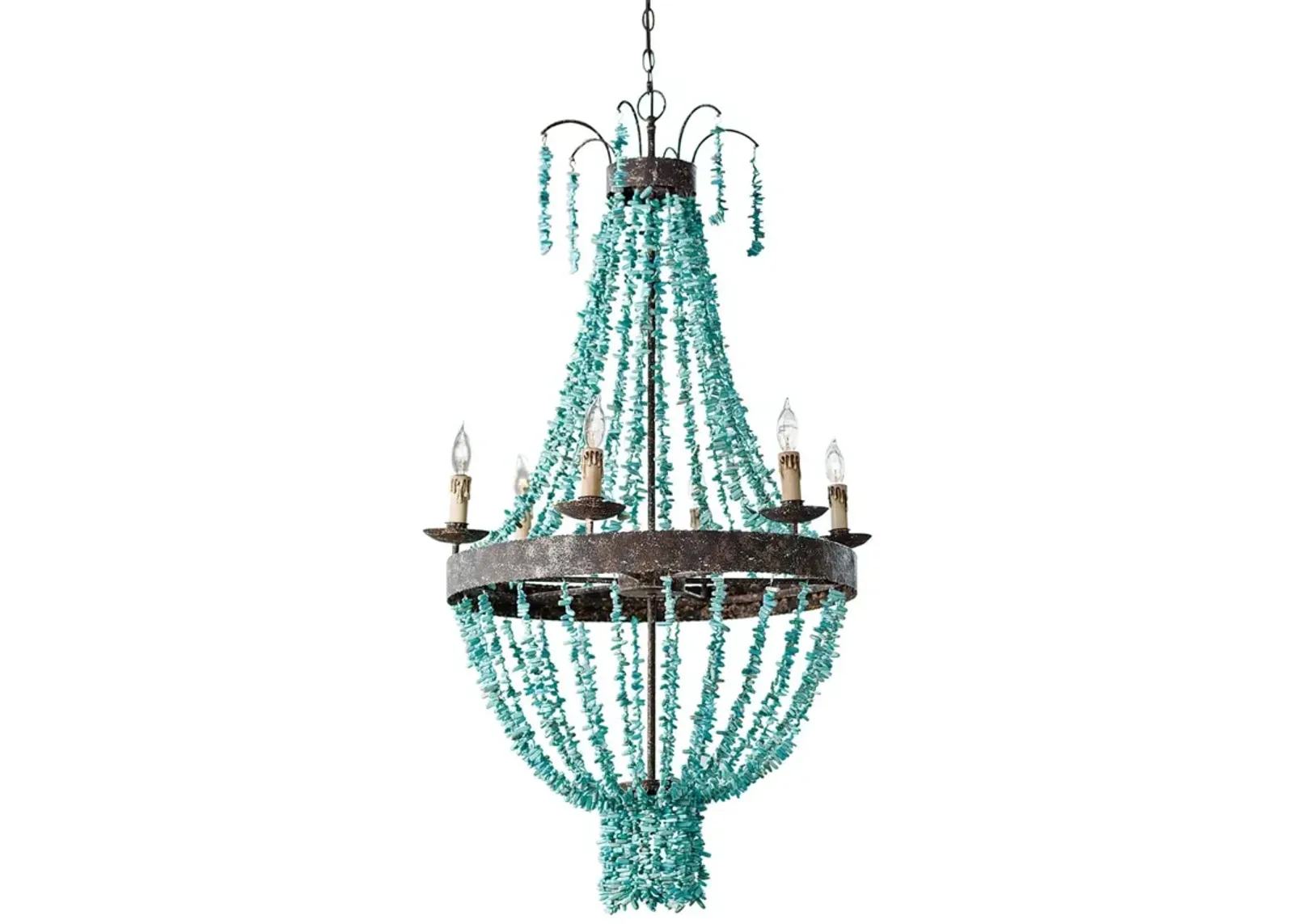 Beaded Turquoise Chandelier