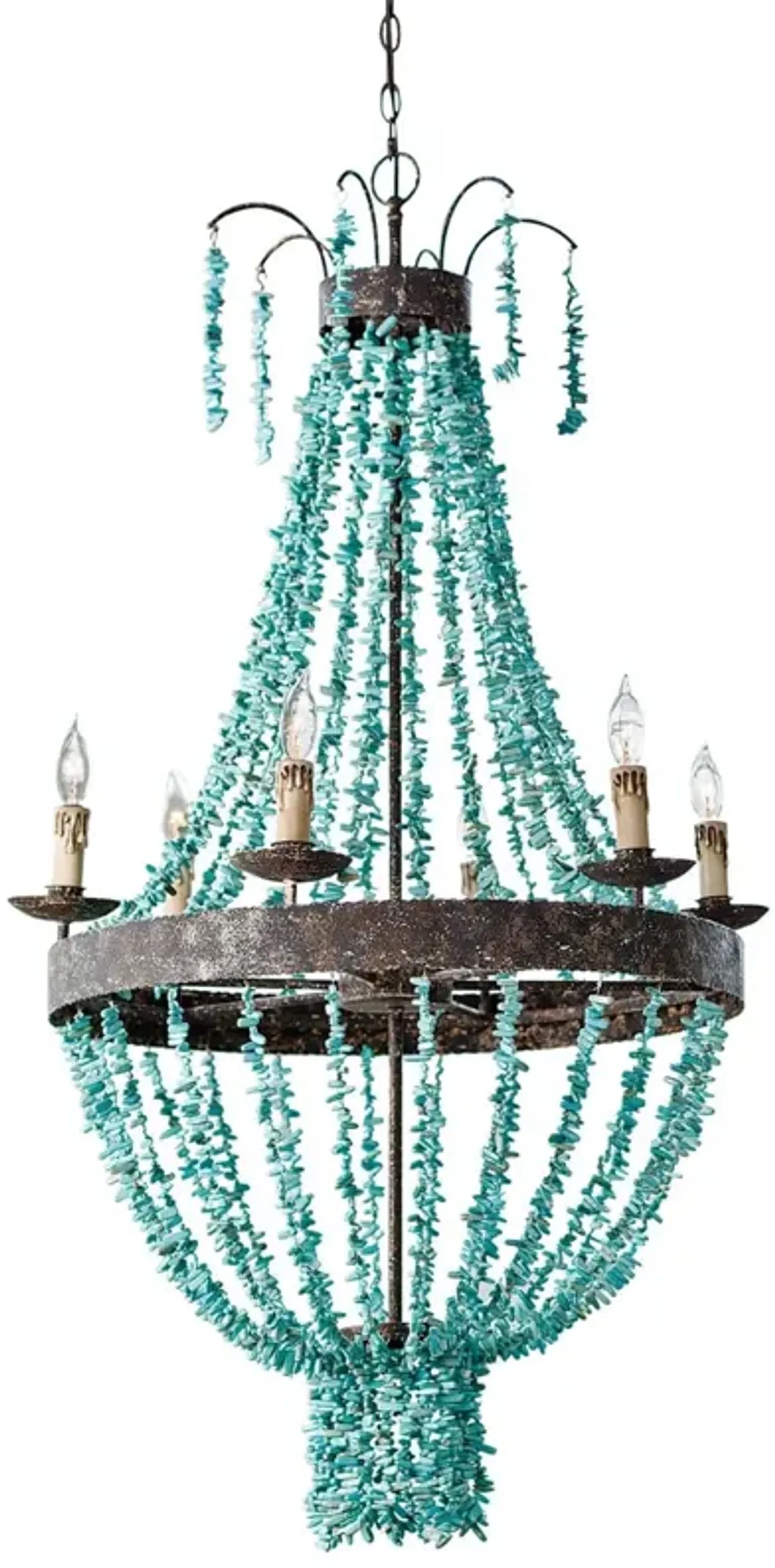 Beaded Turquoise Chandelier