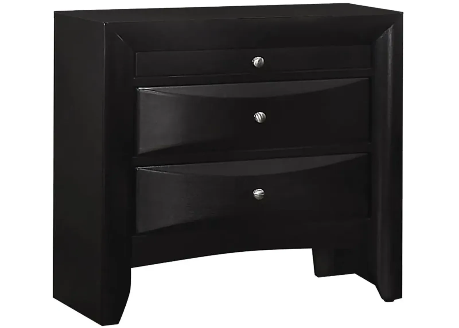 Briana Rectangular 2-drawer Nightstand Black