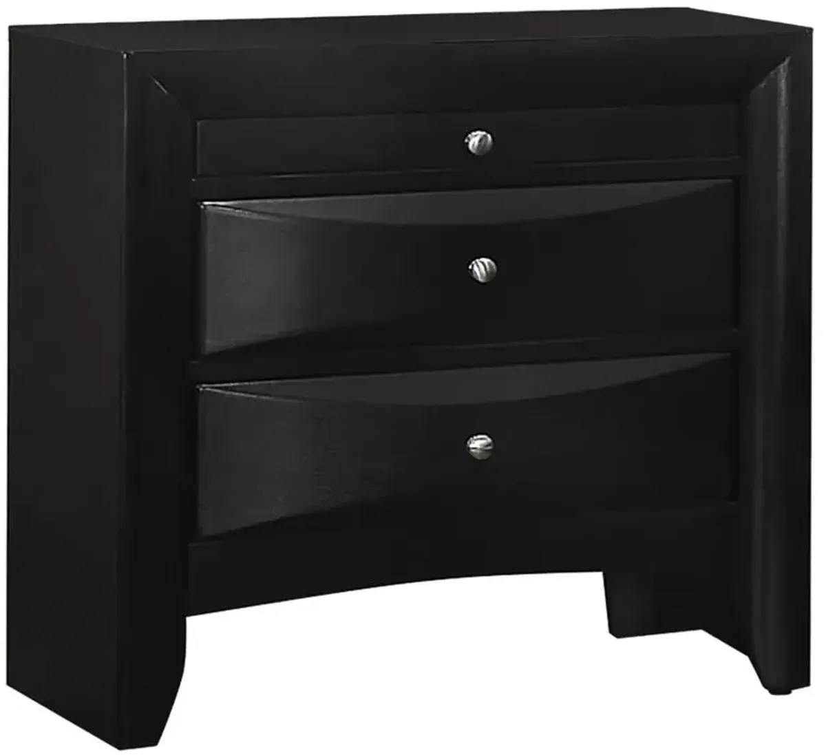 Briana Rectangular 2-drawer Nightstand Black