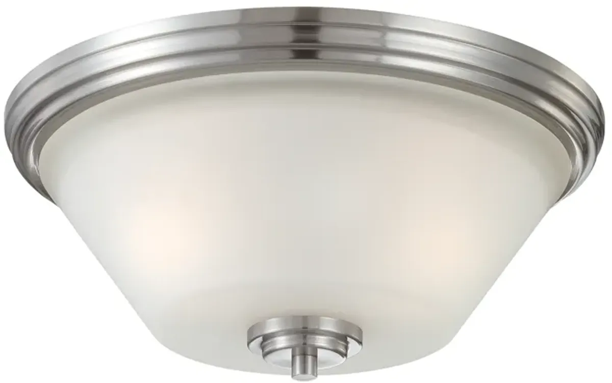 Pittman 14" Wide 2-Light Flush Mount - Brushed Nickel