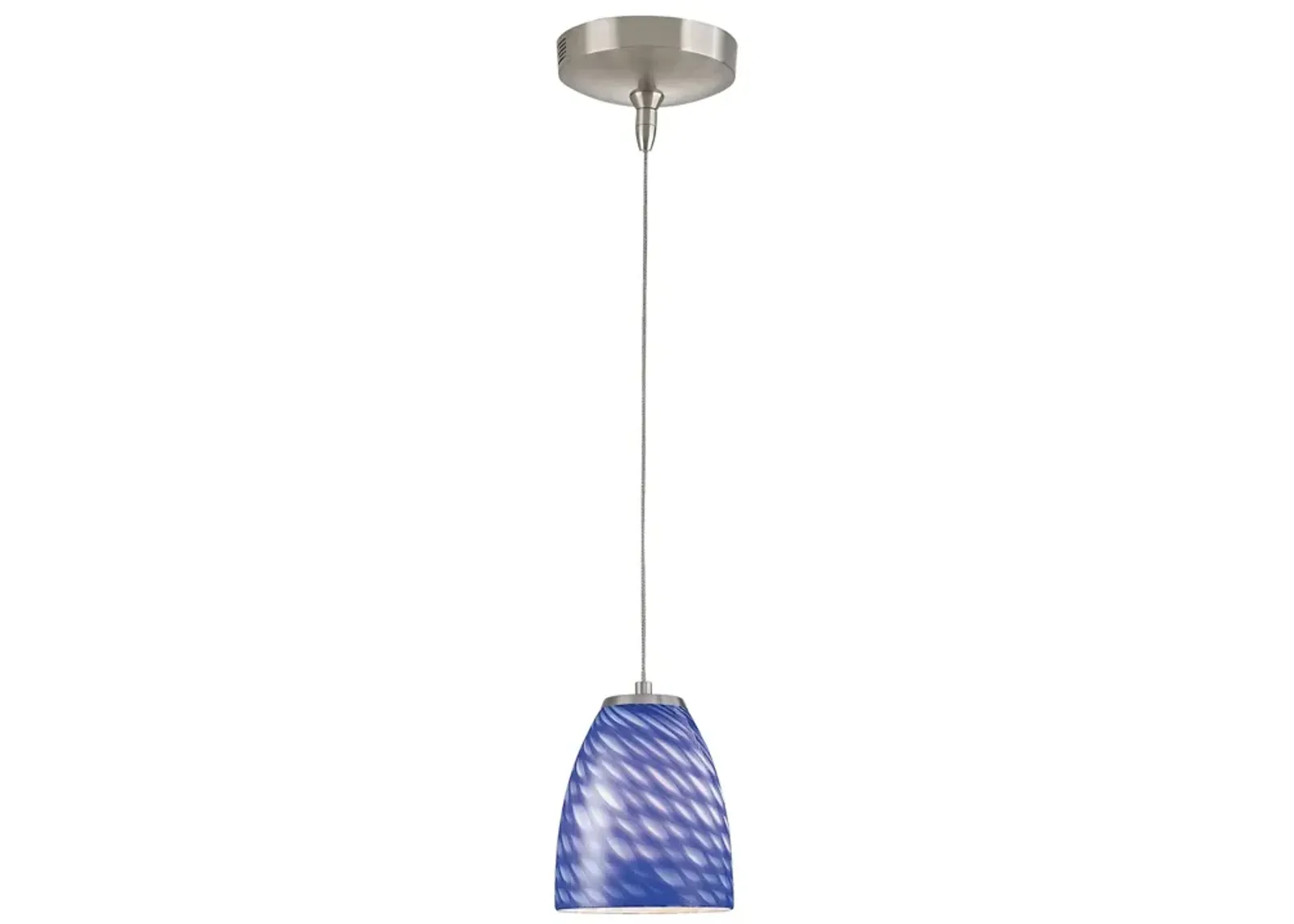 Low Voltage LED Collection 1-Light Mini Pendant in Brushed Nickel with Sapphire (S) Glass