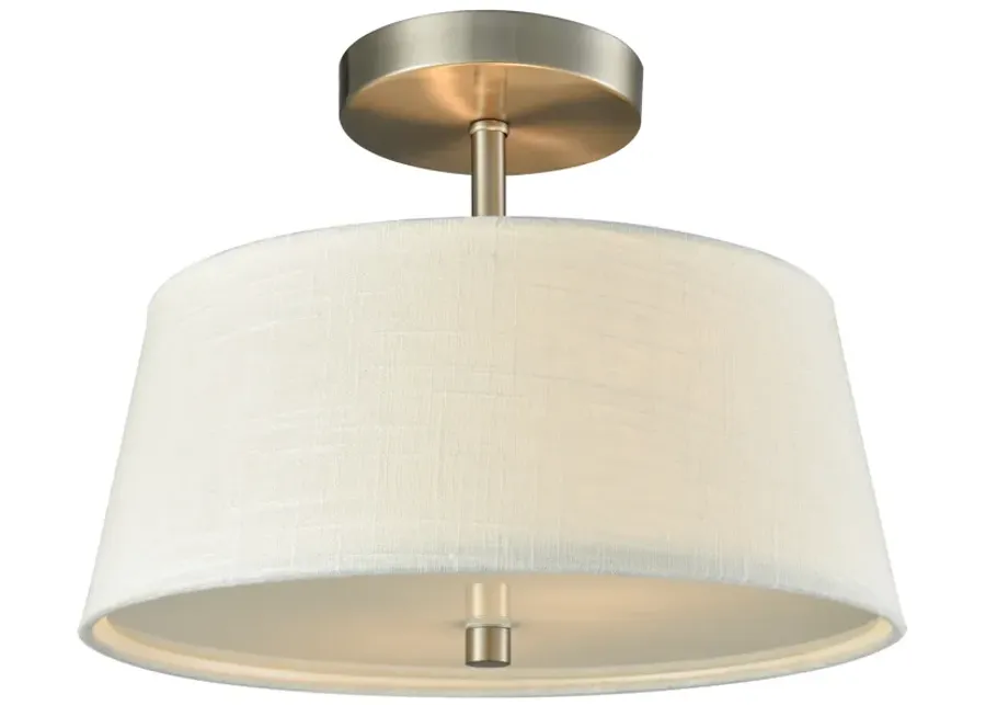 Morgan 15" Wide 2-Light Semi Flush Mount - Brushed Nickel