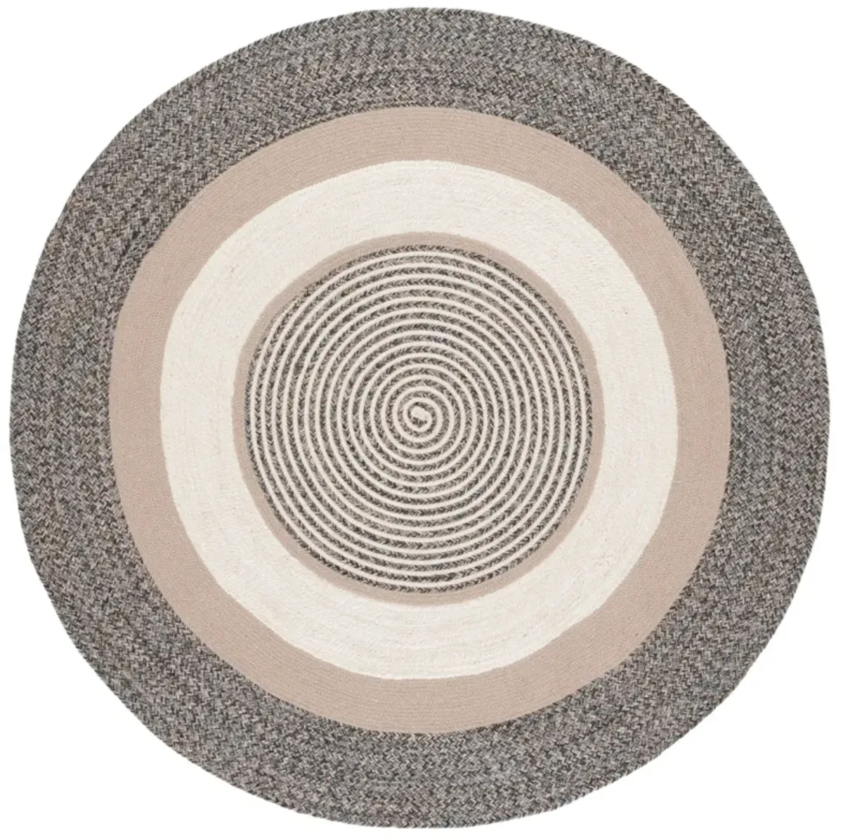 BRAIDED 758 BLUE  5' x 5' Round Round Rug