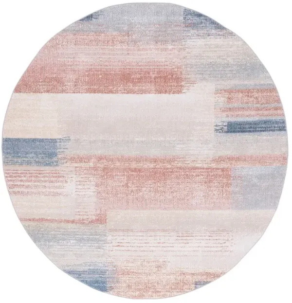 BLAIR WASHABLE 216 Blue 6'-7' X 6'-7' Round Round Rug