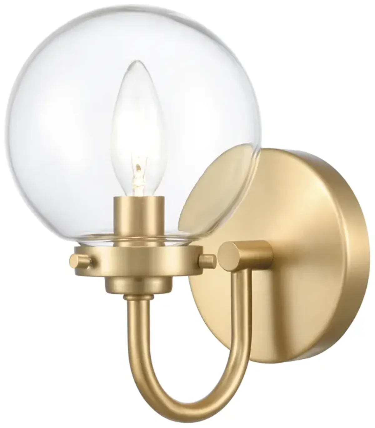 Fairbanks 8.5'' High 1-Light Sconce - Brushed Gold and Clear