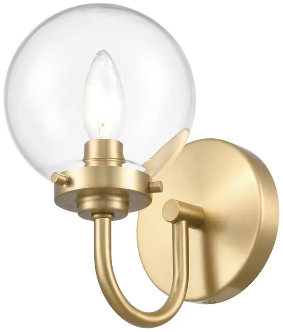 Fairbanks 8.5'' High 1-Light Sconce - Brushed Gold and Clear