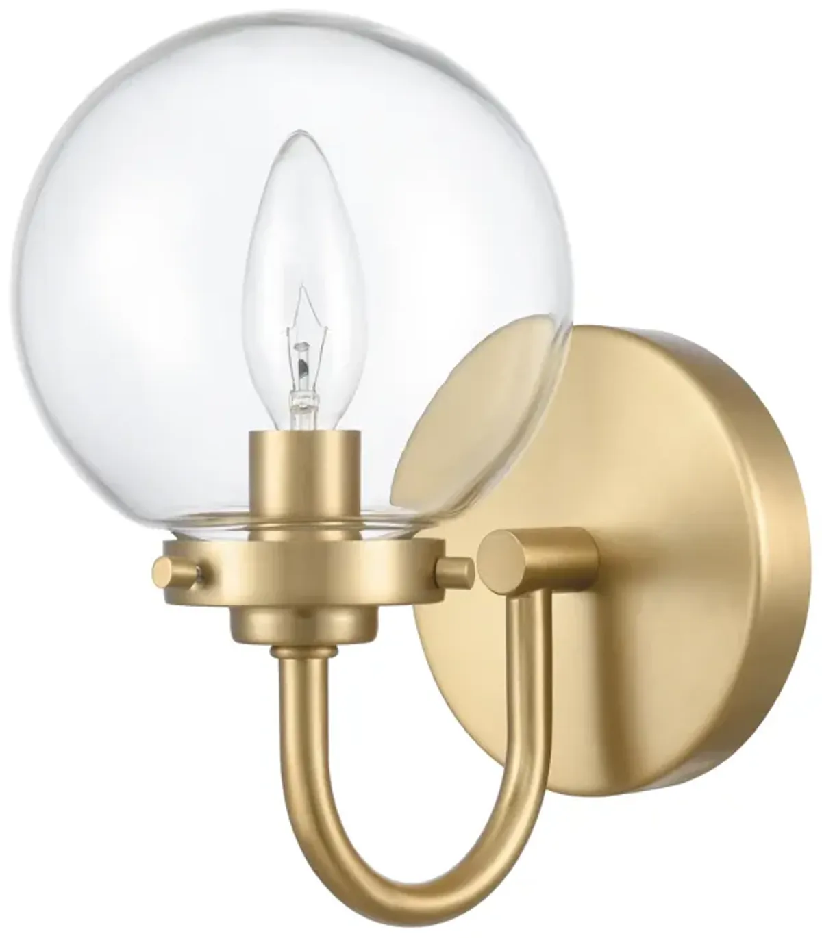 Fairbanks 8.5'' High 1-Light Sconce - Brushed Gold and Clear