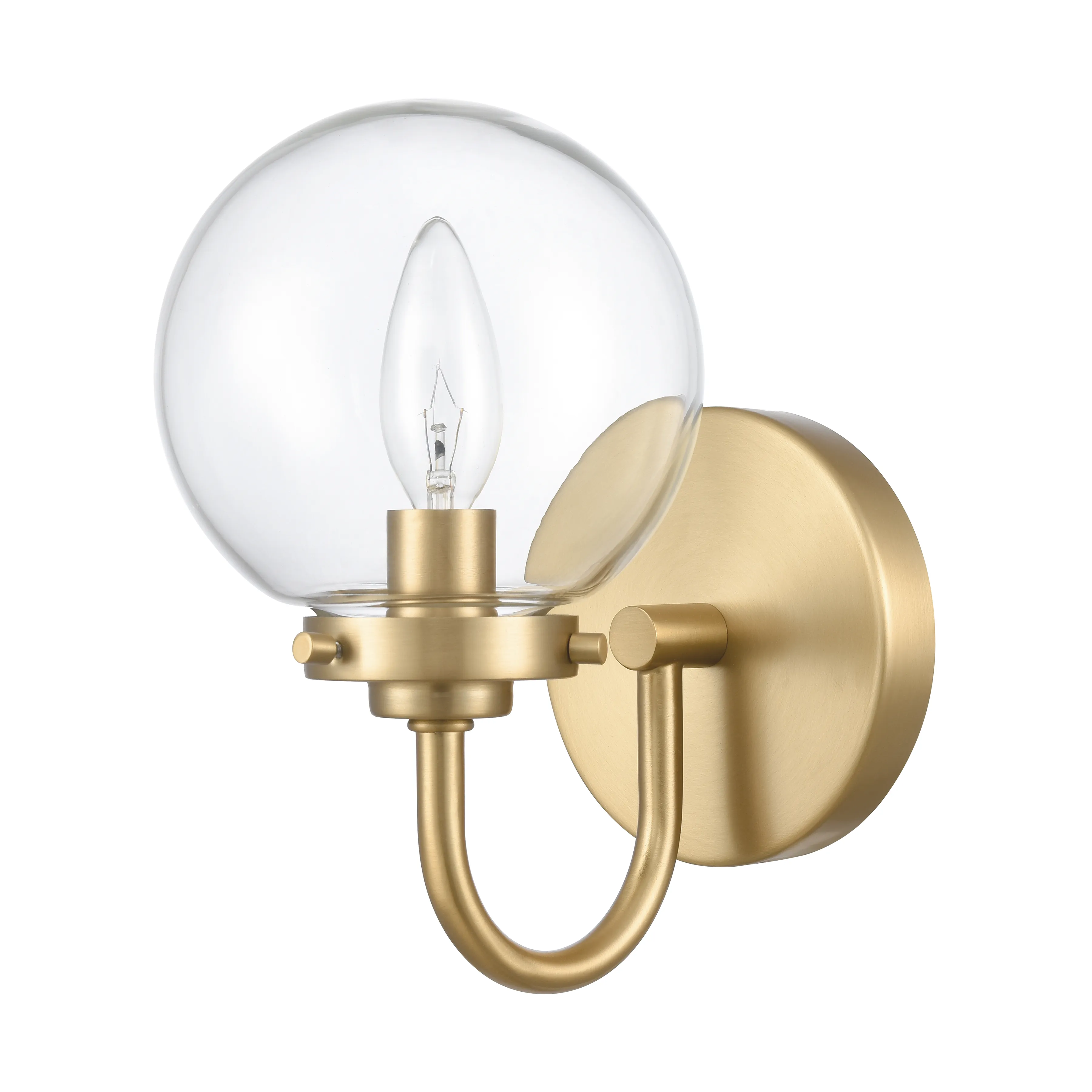 Fairbanks 8.5'' High 1-Light Sconce - Brushed Gold and Clear