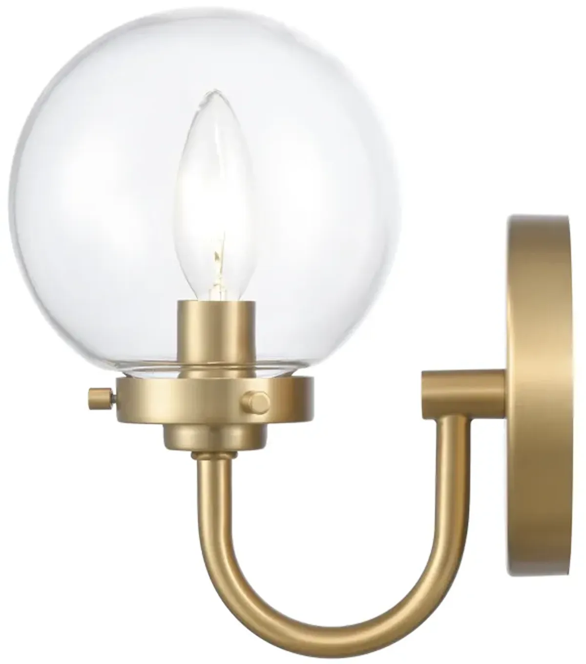 Fairbanks 8.5'' High 1-Light Sconce - Brushed Gold and Clear