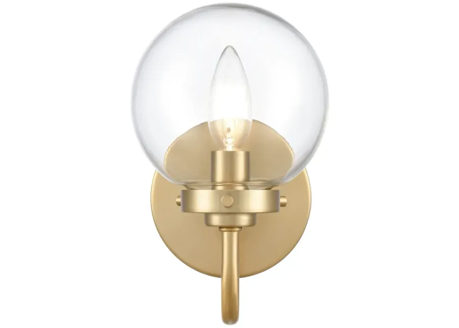 Fairbanks 8.5'' High 1-Light Sconce - Brushed Gold and Clear