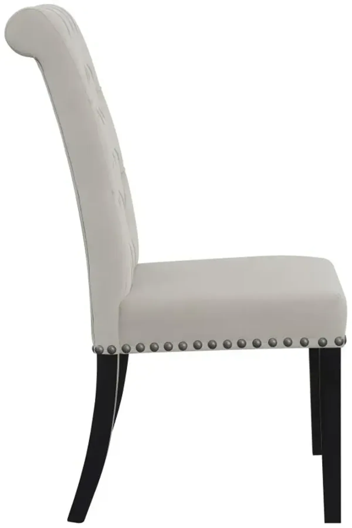 Alana Upholstered Tufted Side Chairs with Nailhead Trim (Set of 2)