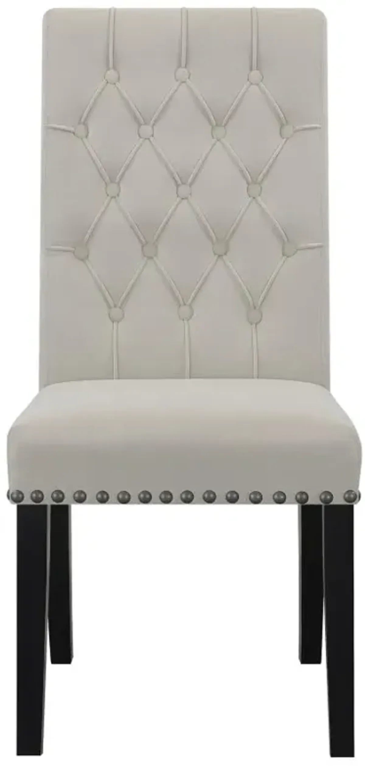 Alana Upholstered Tufted Side Chairs with Nailhead Trim (Set of 2)