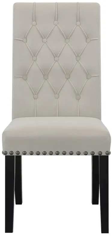 Alana Upholstered Tufted Side Chairs with Nailhead Trim (Set of 2)