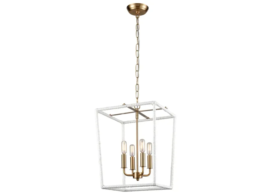 Kingdom 14" Wide 4-Light Pendant - White