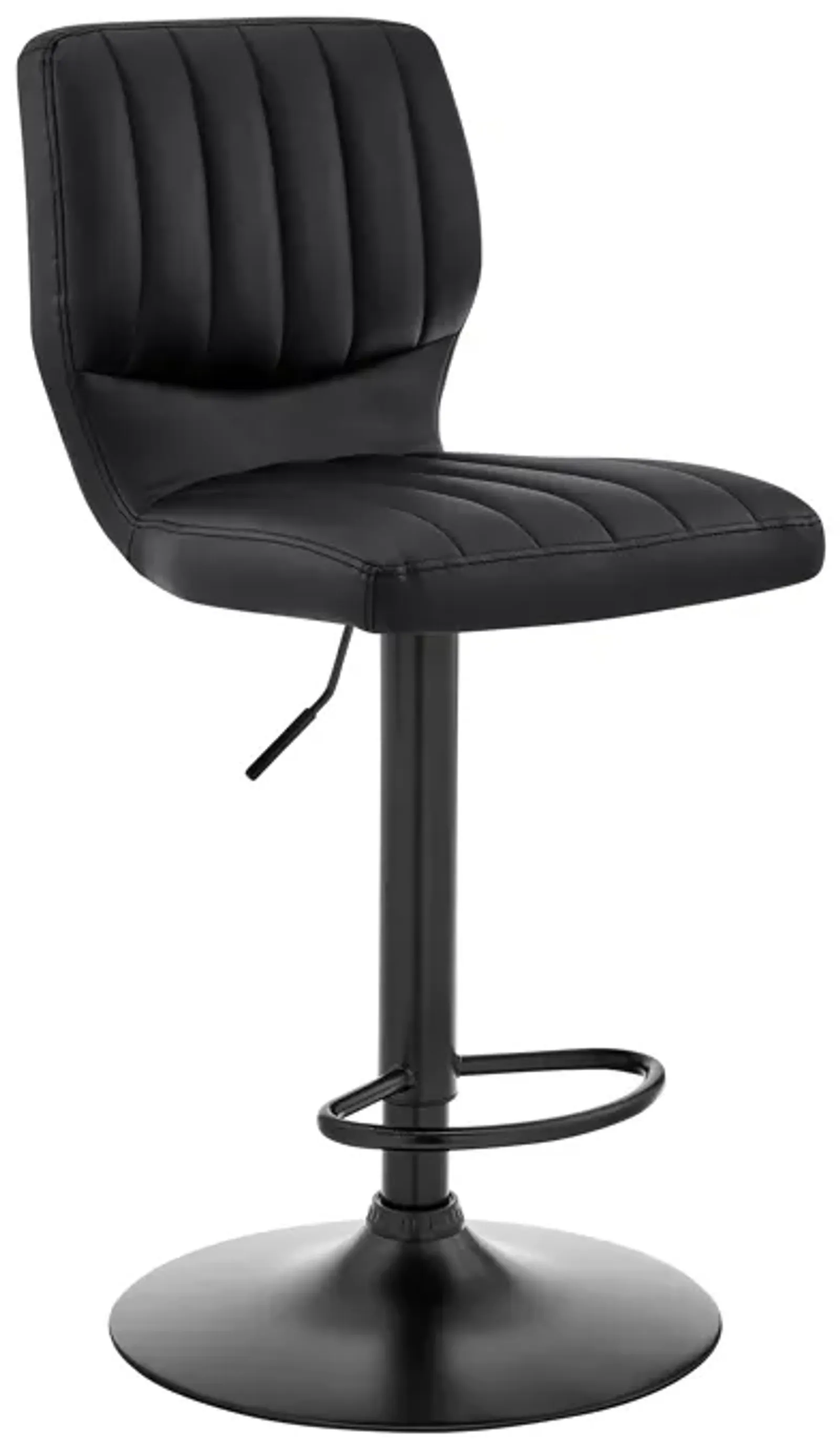 Bardot Adjustable Height Black Faux Leather Swivel Bar Stool