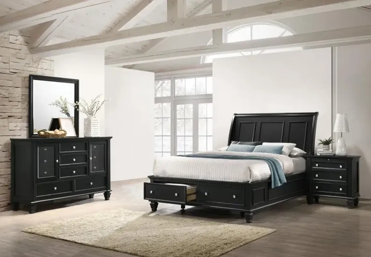 Sandy Beach Storage Bedroom Set with Sleigh Headboard