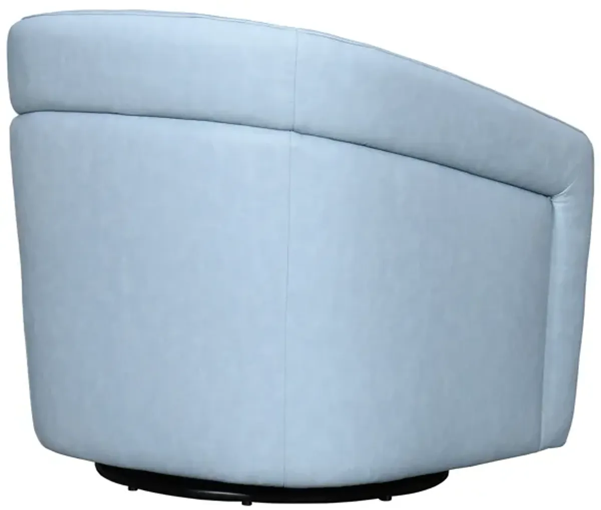 Desi Sky Blue Leather Swivel Accent Chair