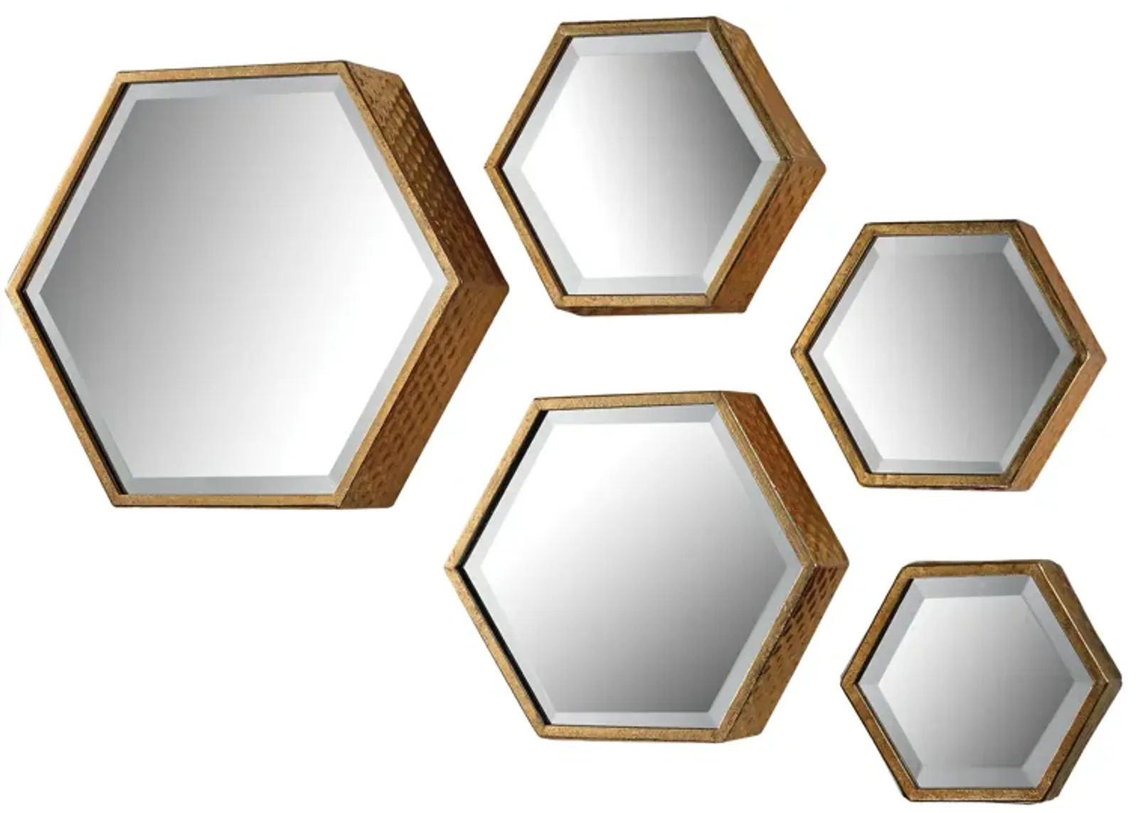 Hexagonal Wall Mirror - Set of 5