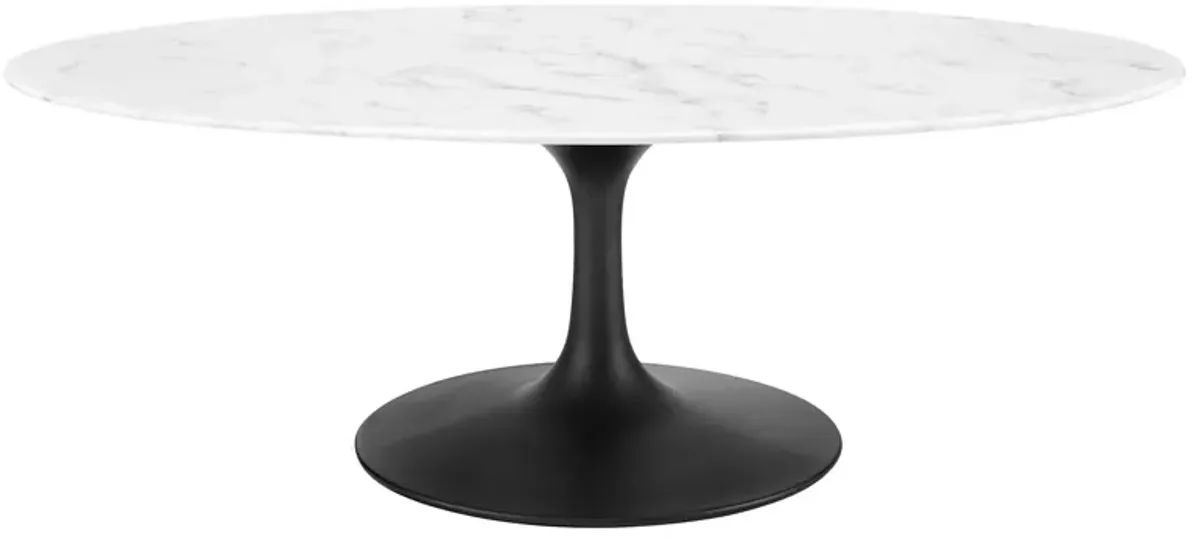 Lippa 48" Oval Artificial Marble Coffee Table