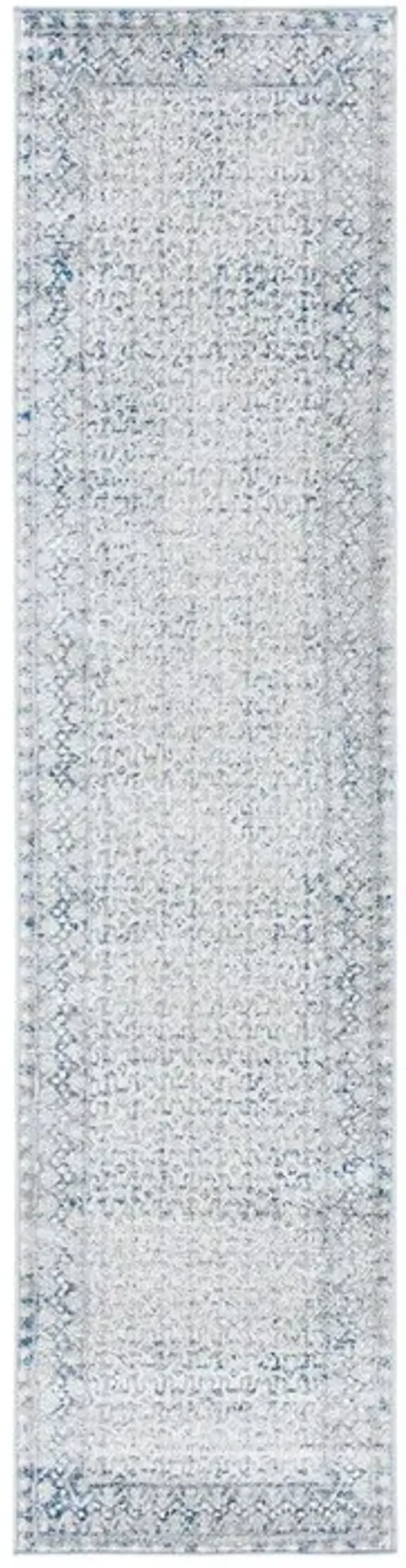 Brentwood 899 Ivory / Light Grey 2' X 14' Runner Powerloomed Rug