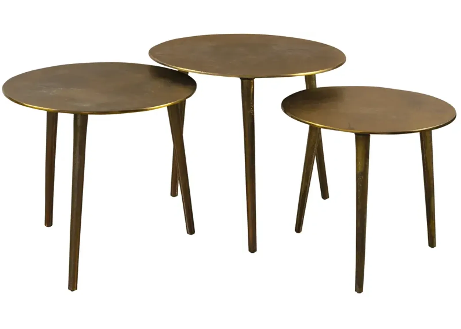 Kasai Gold Coffee Tables, S/3