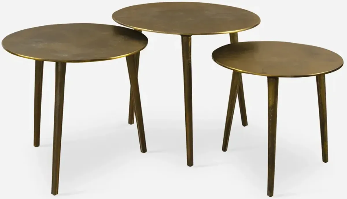 Kasai Gold Coffee Tables, S/3