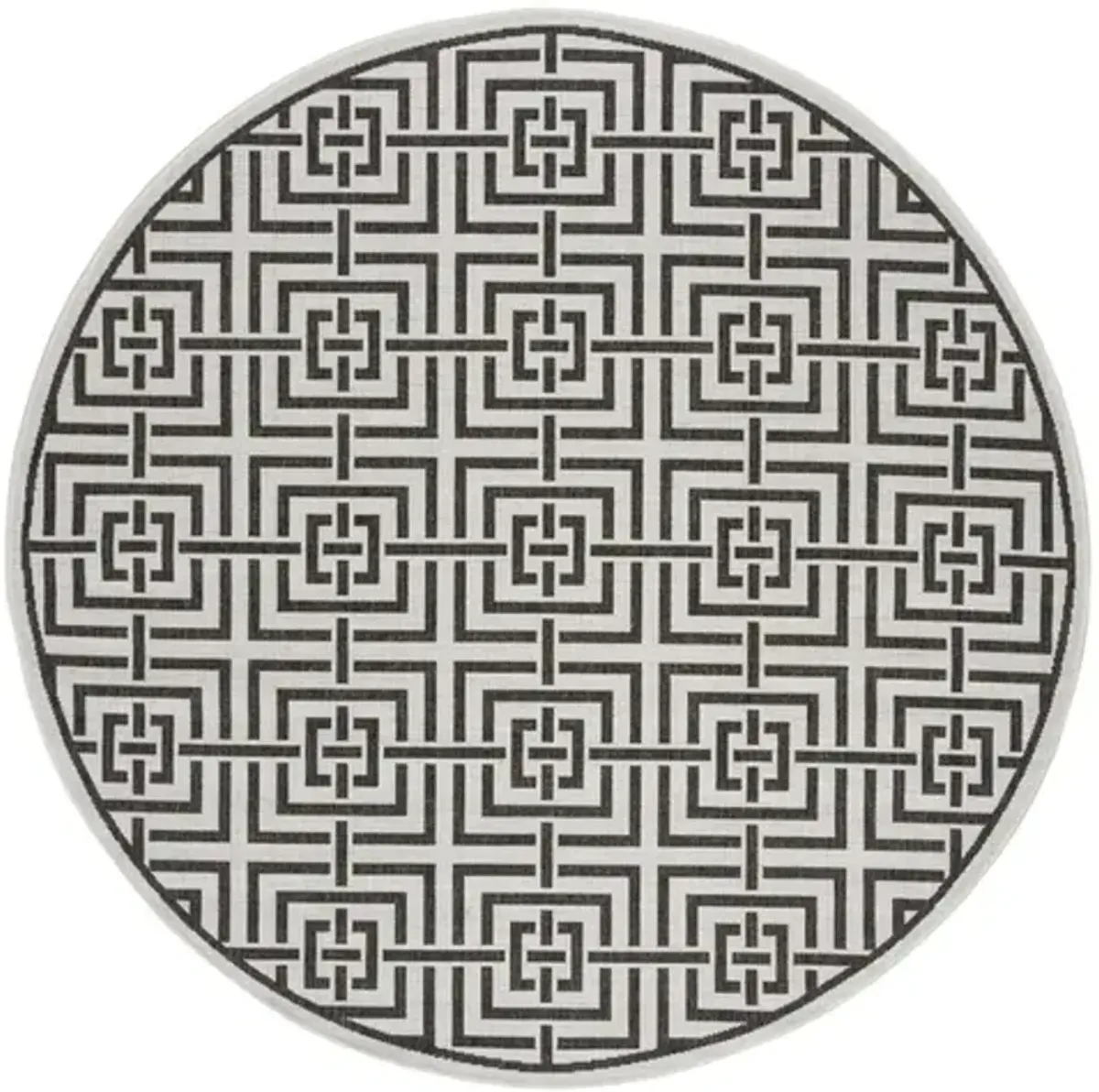 LINDEN 128 Collection LND128A-6R Light Grey / Charcoal 6'-7" X 6'-7" Round