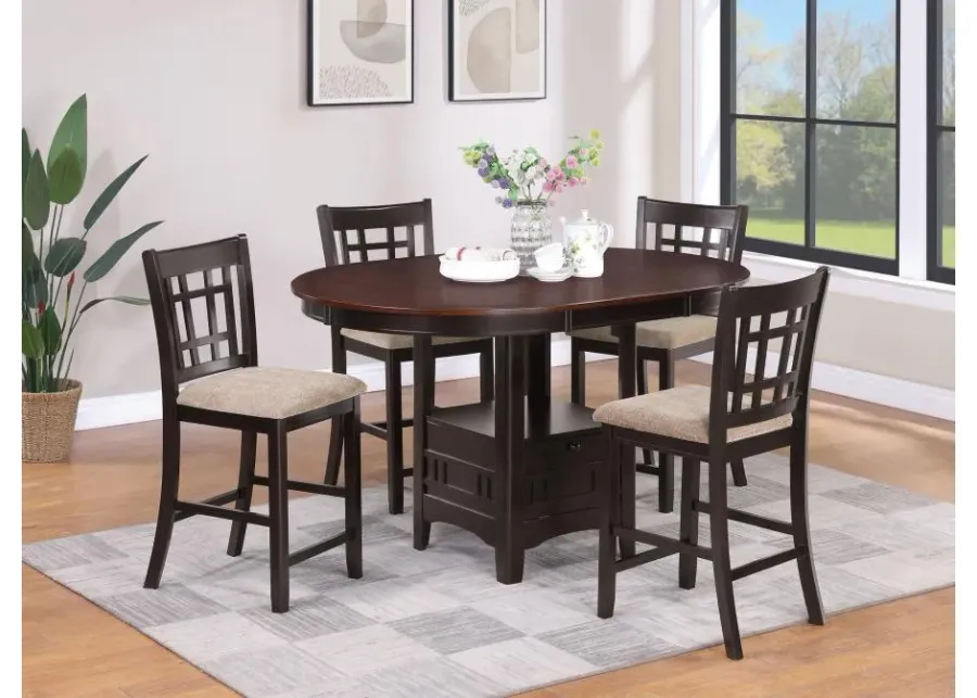 Lavon 5-piece Counter Height Dining Room Set Light Chestnut and Espresso