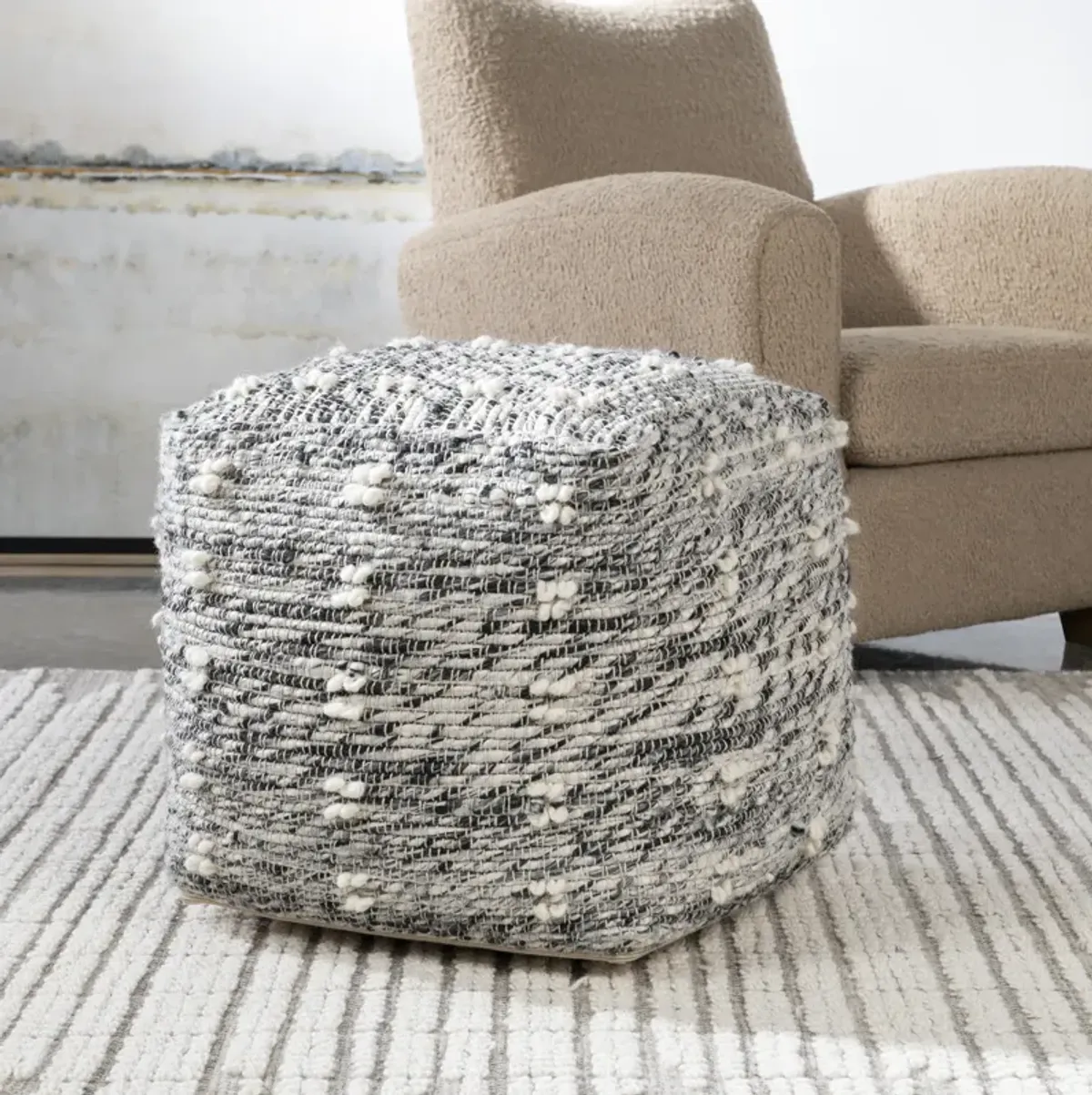 Narol Gray Pouf