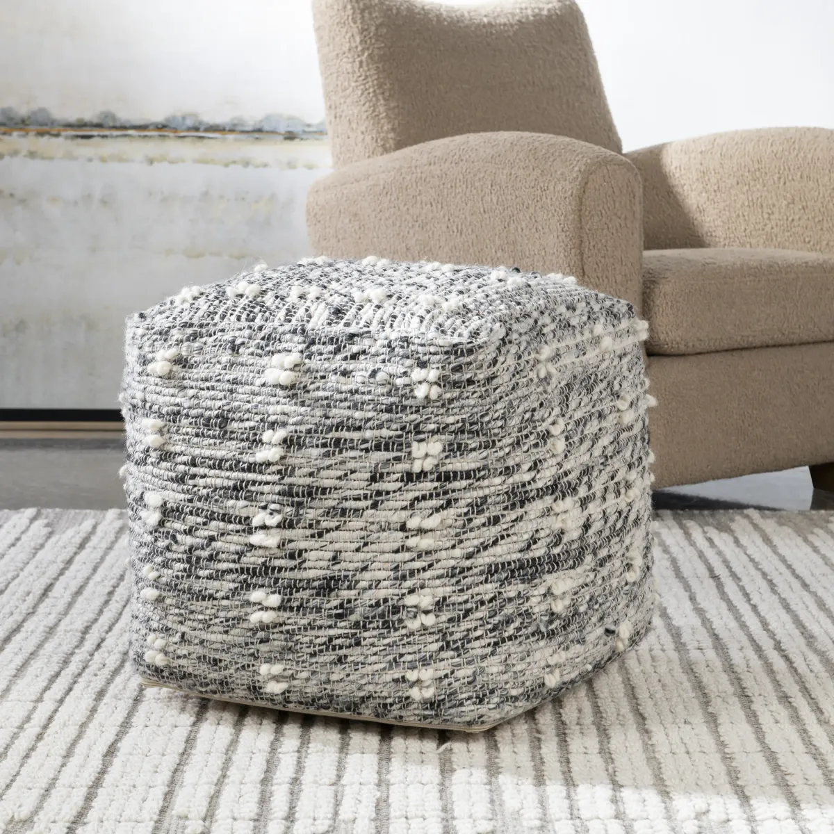 Narol Gray Pouf